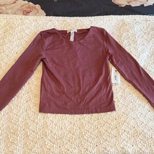 Altar'd State Long Sleeve Top in Plum